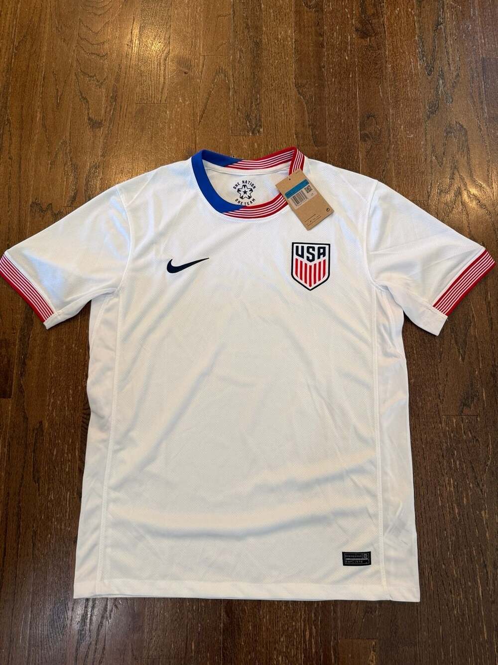 Nike US Soccer Men's M White Jersey One Nation One Team CD0699-100